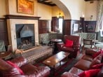 Log fire in bar Log fire in bar